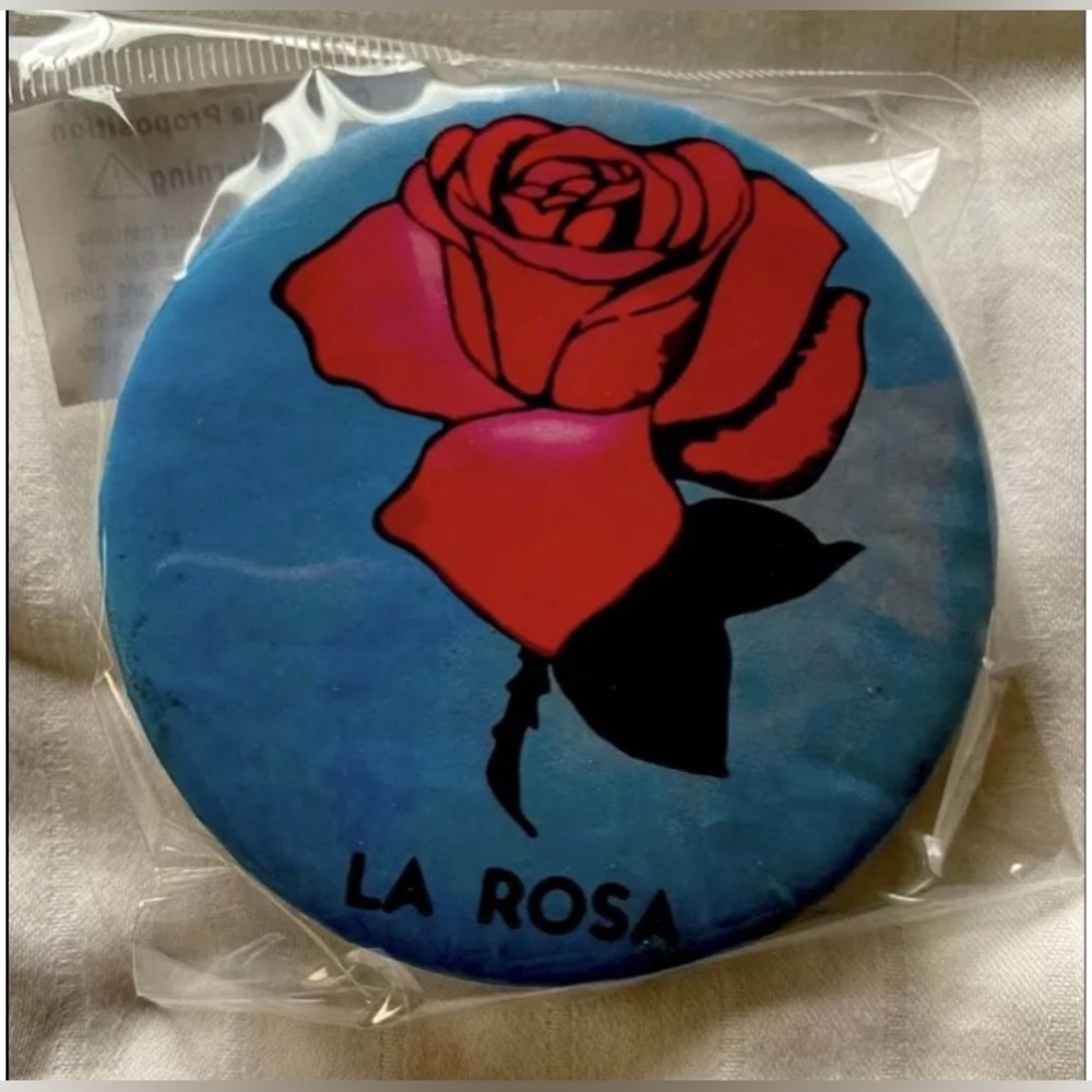 Mexican Loteria La Rosa Compact Folding Mirror